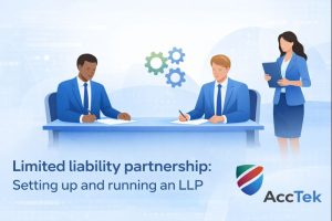 Two professionals setting up a Limited Liability Partnership in the UK
