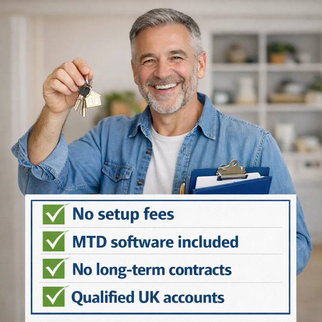 UK landlord managing rental property accounts with AccTek