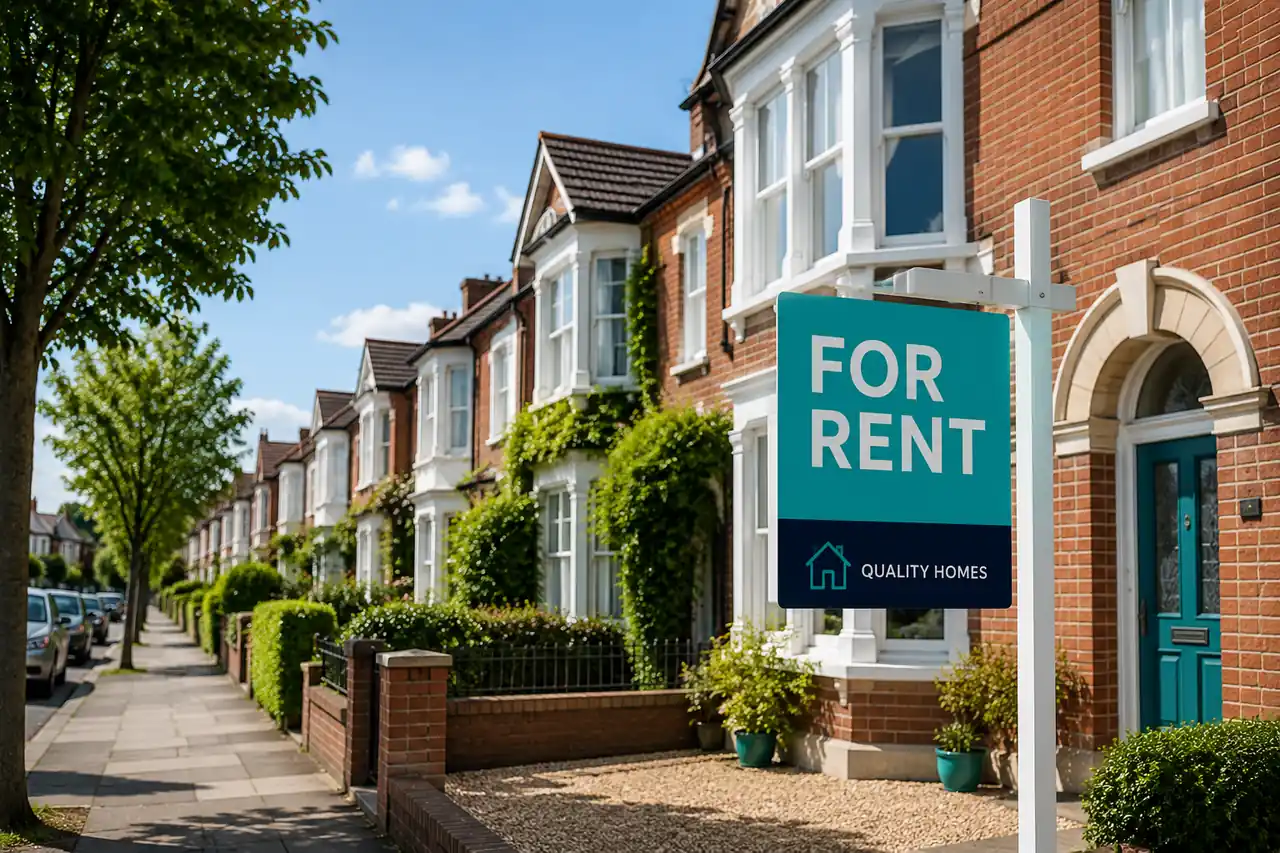 UK buy-to-let property with For Rent sign on a suburban street — landlord tax 2026