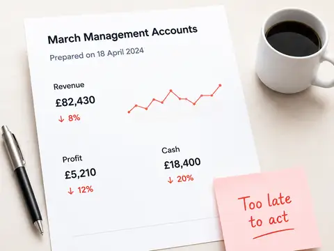 Printed monthly management accounts arriving too late to act on