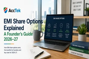 EMI share options guide for UK startup founders with equity incentive planning and employee share scheme illustration